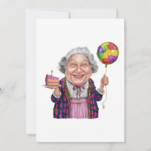 Cartão Fatia de Bolo de Aniversário da Nana Humorística