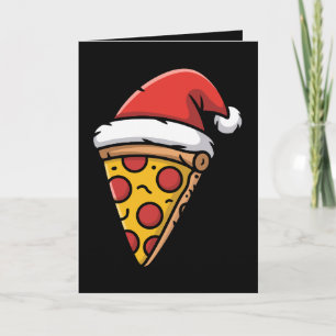 Cartão Fatia de Pizza de Natal Chapéu do Papai Noel Peppe