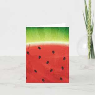 Cartão Fatia gigante de melancia engraçada em aquarela fo