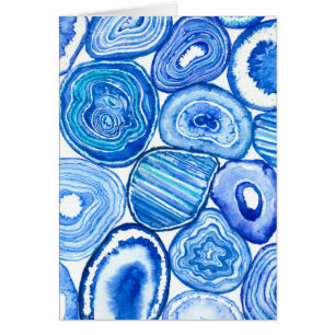 Cartão Fatias de agata azul