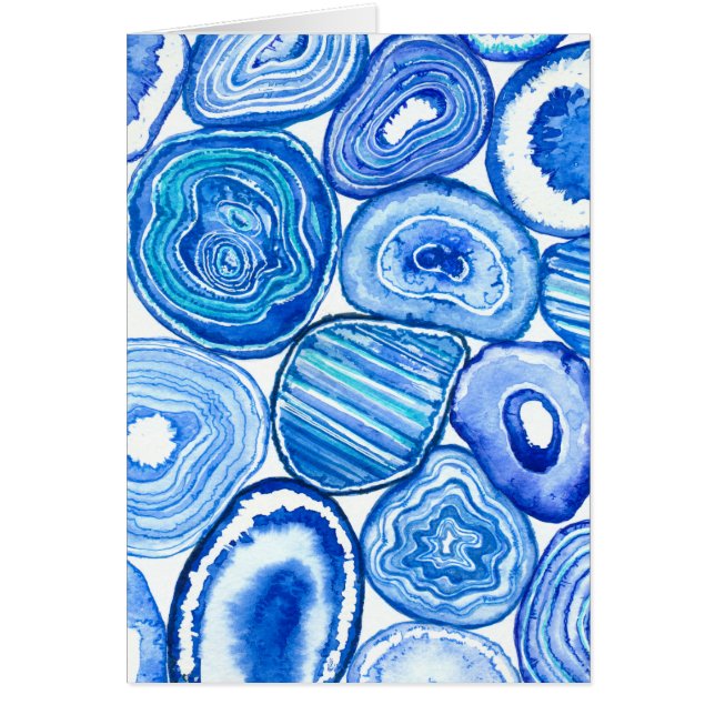 Cartão Fatias de agata azul (Frente)