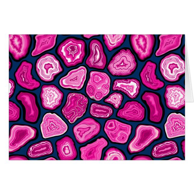 Cartão Fatias de agata rosa (Frente Horizontal)