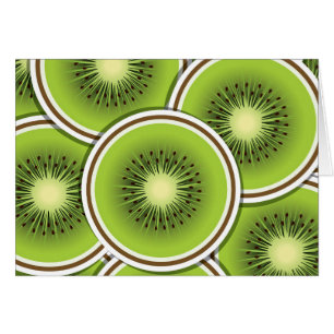 Cartão Fatias de fruta de kiwi funky