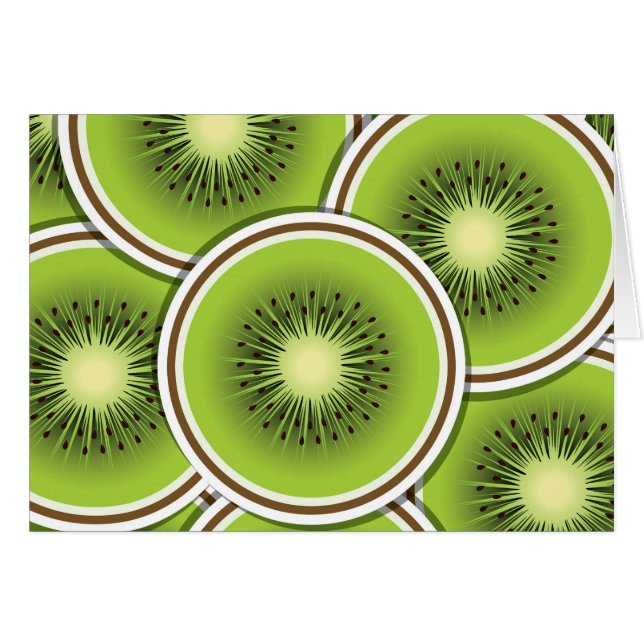 Cartão Fatias de fruta de kiwi funky (Frente Horizontal)