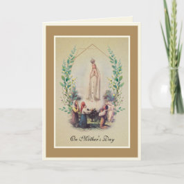 Cartão Fátima Virgem Maria Dia das Mães Católico Vintage