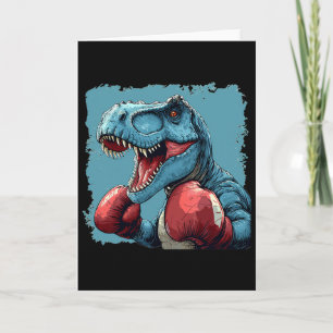 Cartão Fato de Dinossauro Boxeador Para Amantes de Boxe 