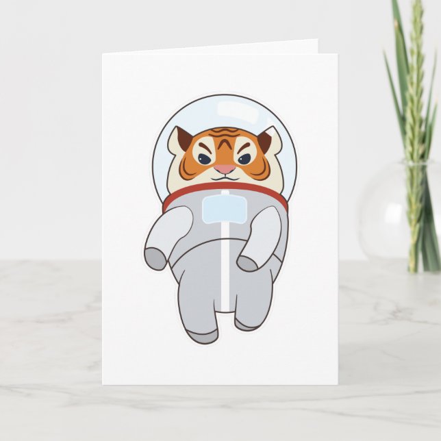 Cartão Fato de Homem Espacial Tigre (Frente)