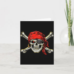 Cartão Fato de pirata caveira e ossos cruzados jolly roge