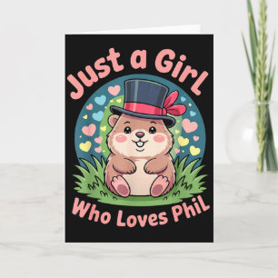 Cartão Fato do Dia da Marmota Punxy Phils 2 de Fevereiro