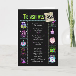 Cartão Fatos de diversão de aniversário de 1958