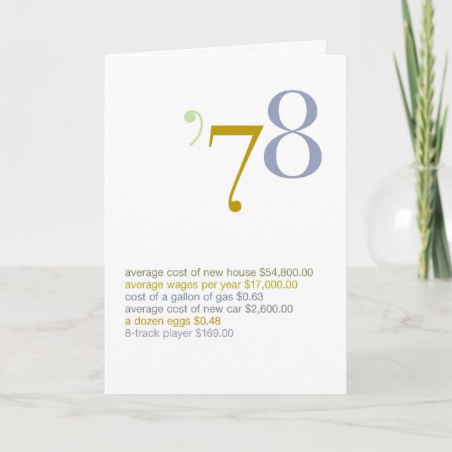 Cartão Fatos de diversão de aniversário de 1978 (Frente)