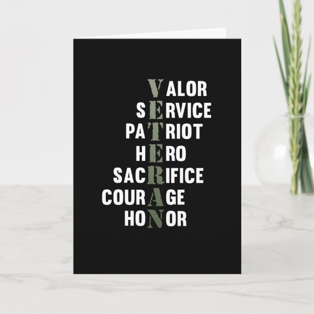 Cartão Fatos de Veterano Feliz Dia dos Veteranos Gráfico  (Frente)