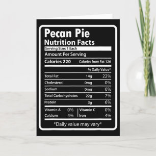 Cartão Fatos engraçados de nutrição da torta de Pecan par