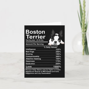 Cartão Fatos engraçados sobre Boston Terrier Nutrição Pre