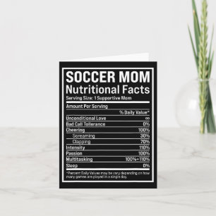 Cartão Fatos Nutricionais da Mãe de Futebol Americano Dia