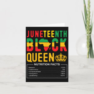 Cartão Fatos Nutricionais da Rainha Negra do Juneteenth 1