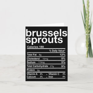 Cartão Fatos Nutricionais de Couve-flor de Bruxelas Engra