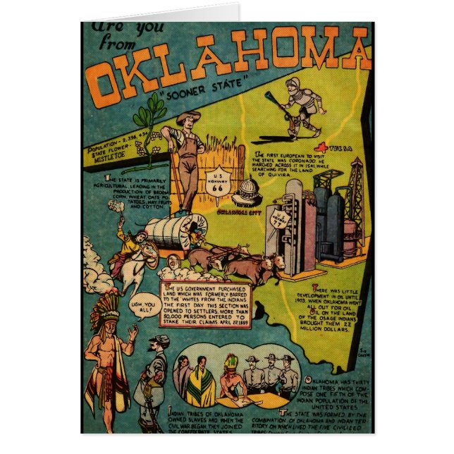 Cartão Fatos sobre Oklahoma (Frente)