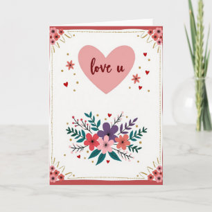 Cartão Faux Foil Love U