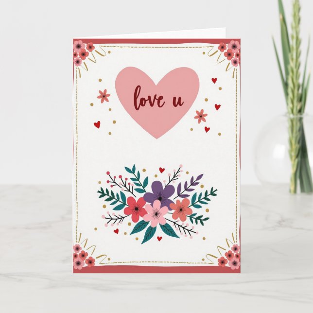 Cartão Faux Foil Love U (Frente)