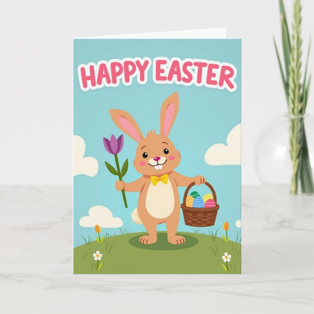 Cartão Faux Gold Bunny Springtime Card (Frente)