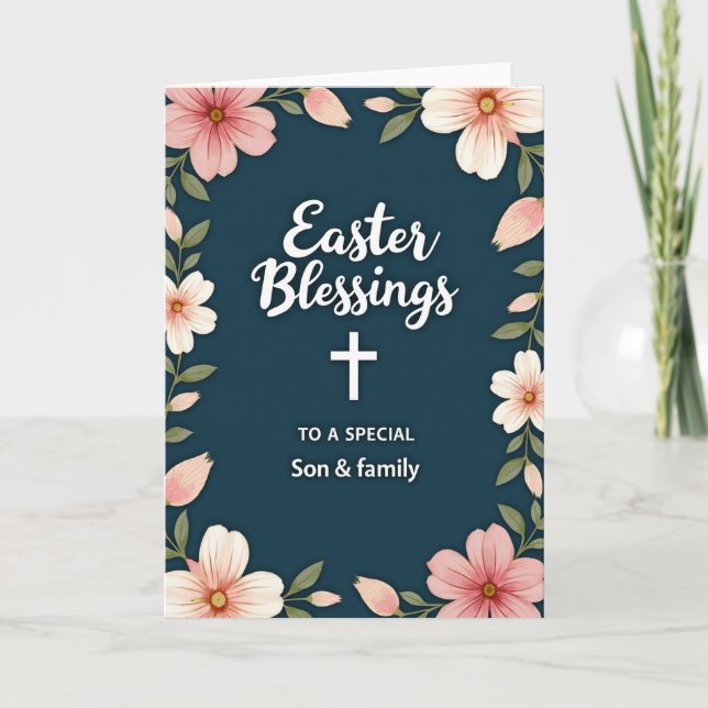 Cartão Faux Gold Easter Blessings Card (Frente)