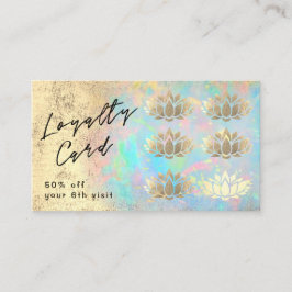 cartão faux gold foil lotus em textura opal