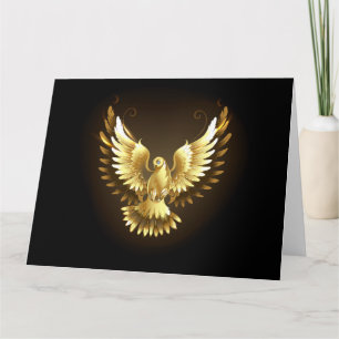 Cartão Faux Gold Foil Peace Dove em Preto