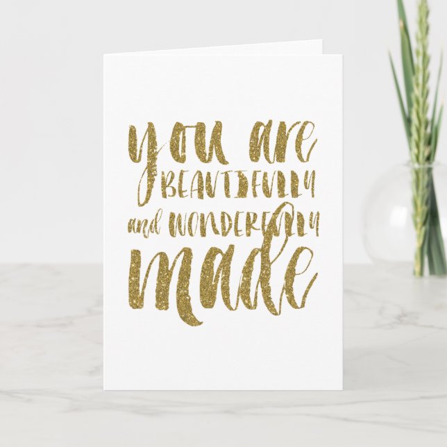 Cartão Faux Gold Glitter Inspirational Folded Note Card (Frente)