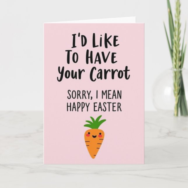 Cartão Faux Gold Happy Easter Carrot Card (Frente)