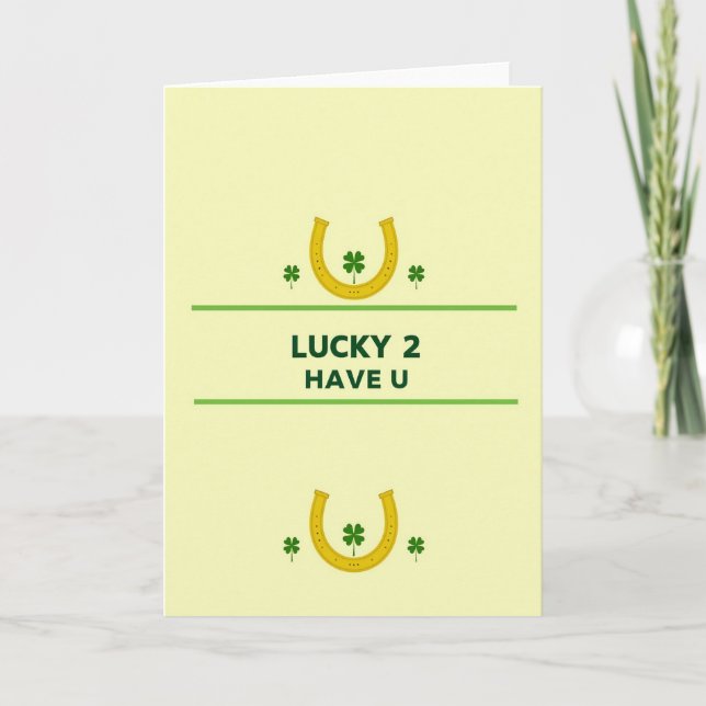 Cartão Faux Gold Lucky To Have You Card (Frente)
