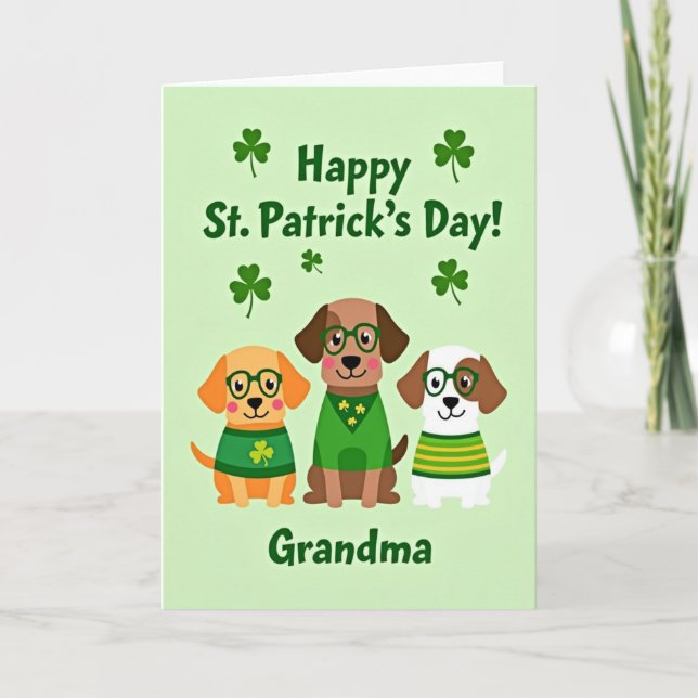 Cartão Faux Gold St Patricks Day Grandma Card (Frente)