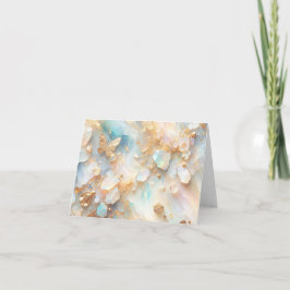 Cartão Faux Holographic Opal Moonstone Dourada Butterfly