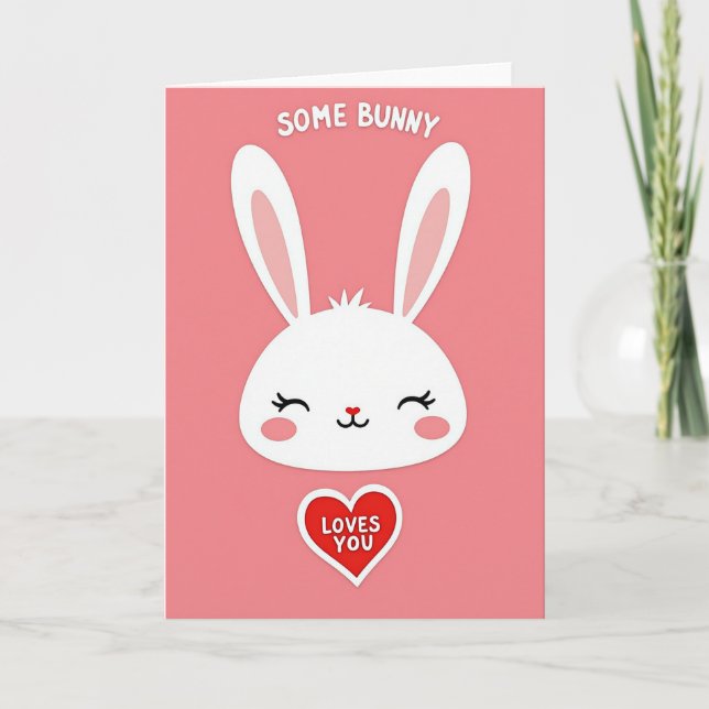 Cartão Faux Paper Some Bunny Loves You Card (Frente)