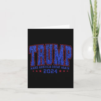 Cartão Faux Sequins Trump 2024 Presidente Make America Tr