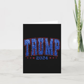 Cartão Faux Sequins Trump 2024 Presidente Make America Tr