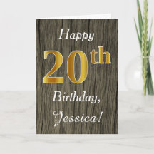 Faux Wood, Faux Dourada 20 Birthday + nome persona