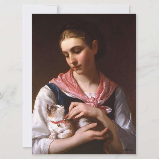 Cartão Favorite Kitten (por Émile Munier) (Frente)
