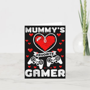 Cartão Favorito da Mamãe Gamer Divertido Meninos Crianças
