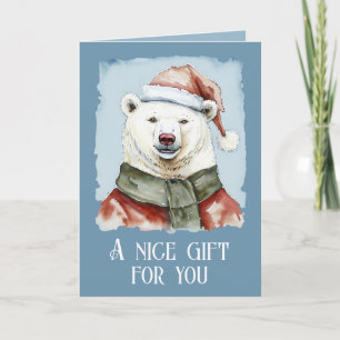 Cartão Favoritos de Natal de Animais Engraçados - Urso Po
