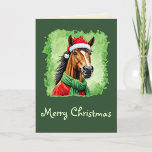 Cartão Favoritos Engraçados de Natal Animal - Cavalo 6