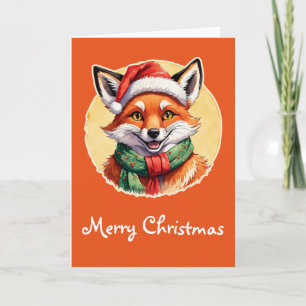 Cartão Favoritos Engraçados de Natal Animal - Raposa 1