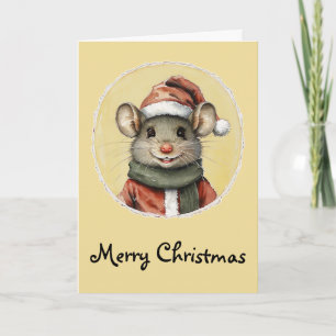 Cartão Favoritos Engraçados de Natal Animal - Rato 1