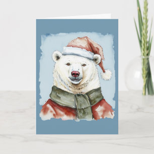 Cartão Favoritos Engraçados de Natal Animal - Urso Polar