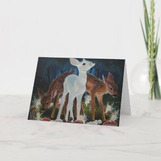 Cartão Fawn Faery Ring Greeting Card