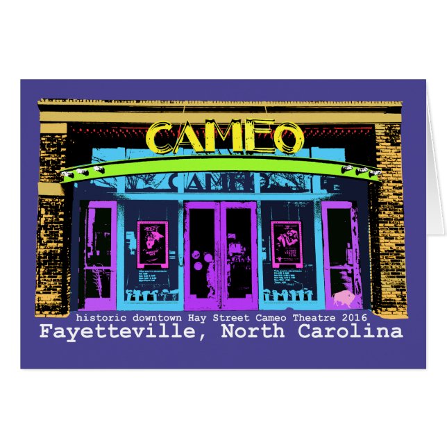 Cartão Fayetteville do centro histórico NC (Frente Horizontal)