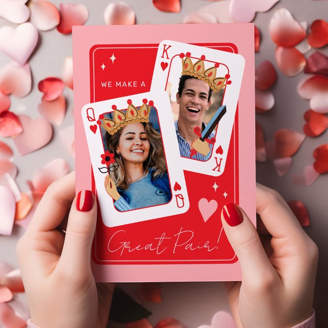 Cartão Fazemos um excelente de dia de os namorados person (We make a great pair custom photo valentines day card)