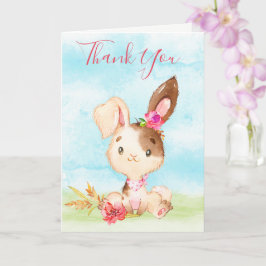 Cartão Fazenda Coelhinha Da Watercolor Girl Obrigado