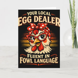 Cartão Fazenda de Frango Engraçada de Ovos Locais Vintage