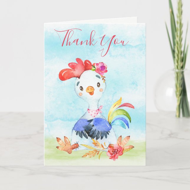 Cartão Fazenda de galeria da Watercolor Girl (Frente)